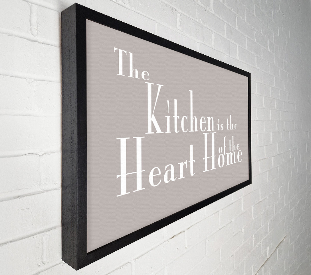  A Canvas Print of Kitchen Quote The Kitchen Is The Heart Of The Home 2 Beige Canvas Wall Art