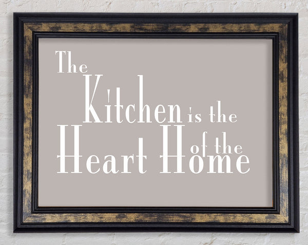 Kitchen Quote The Kitchen Is The Heart Of The Home 2 Beige Framed Print