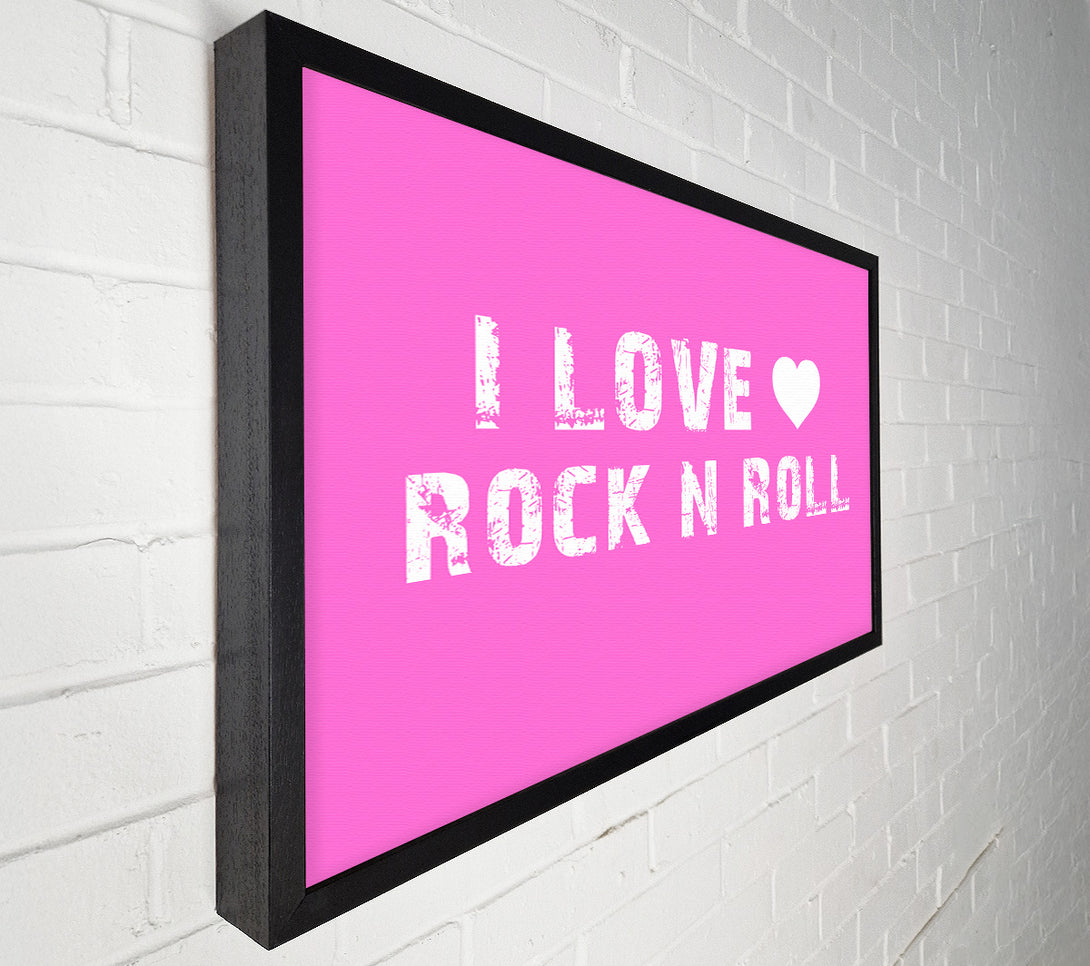  A Canvas Print of Music Quote I Love Rock N Roll Vivid Pink Canvas Art