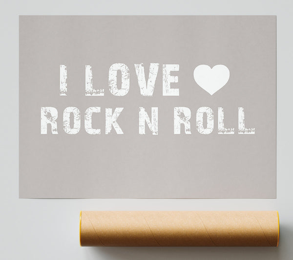 I Love Rock N Roll Beige Print