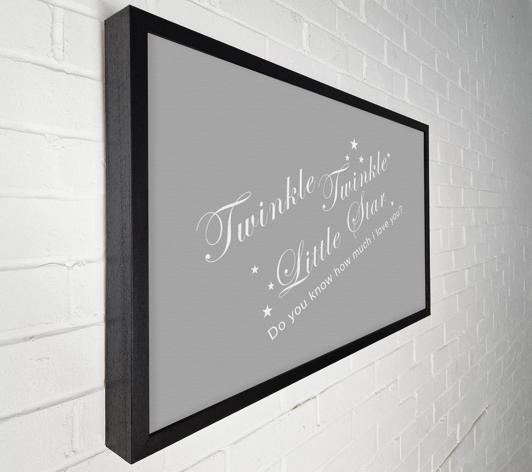  A Canvas Print of Nursery Quote Twinkle Twinkle Little Star 2 Grey White Canvas Wall Art