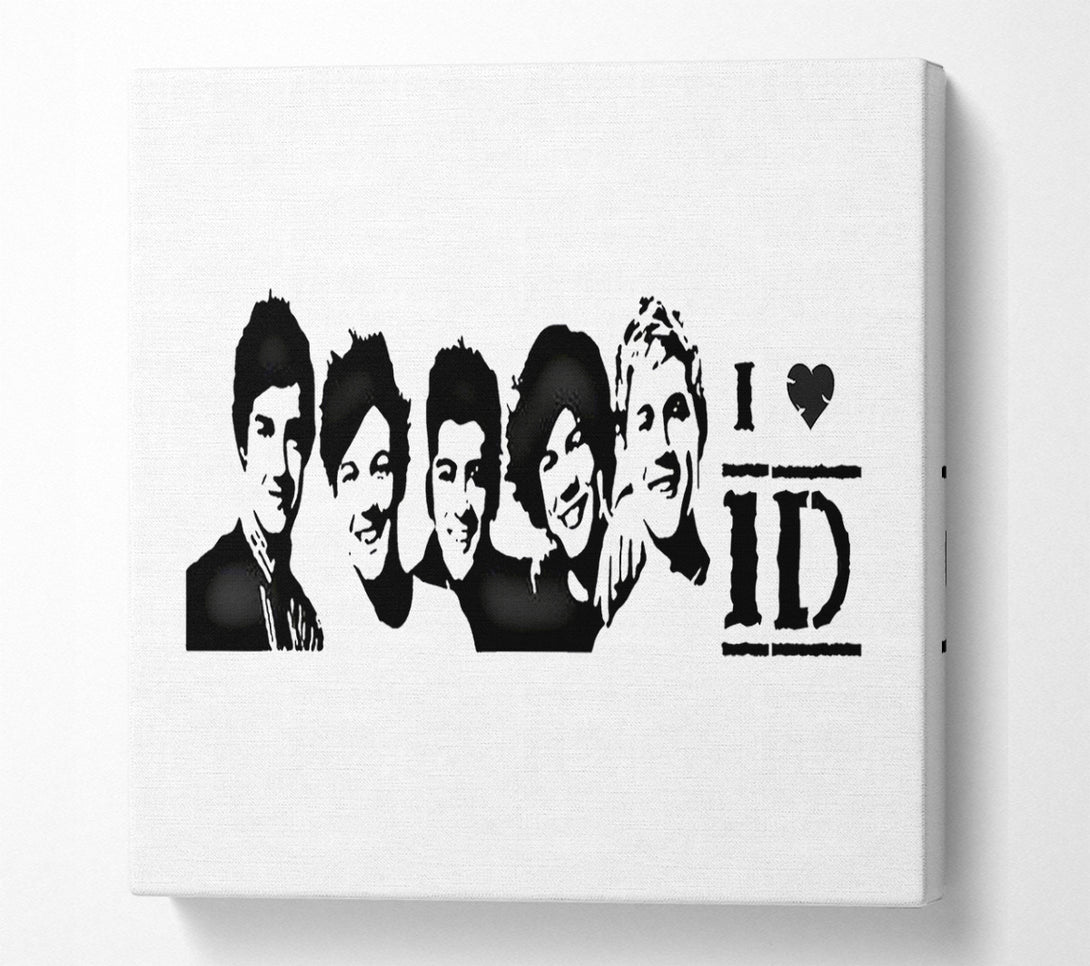  A Canvas Print of Music Quote I Love 1 Direction White Canvas Wall Art