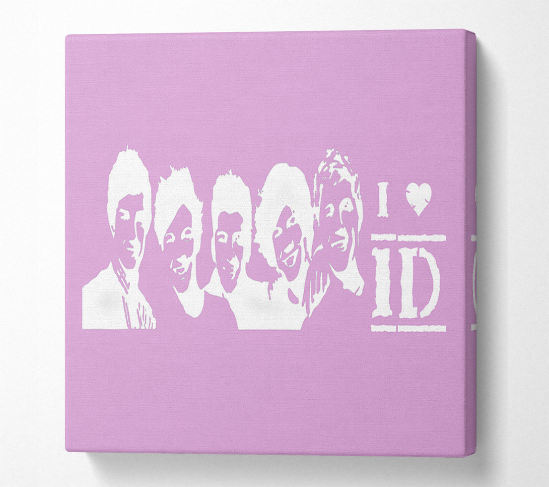  A Canvas Print of Music Quote I Love 1 Direction Pink Canvas Print
