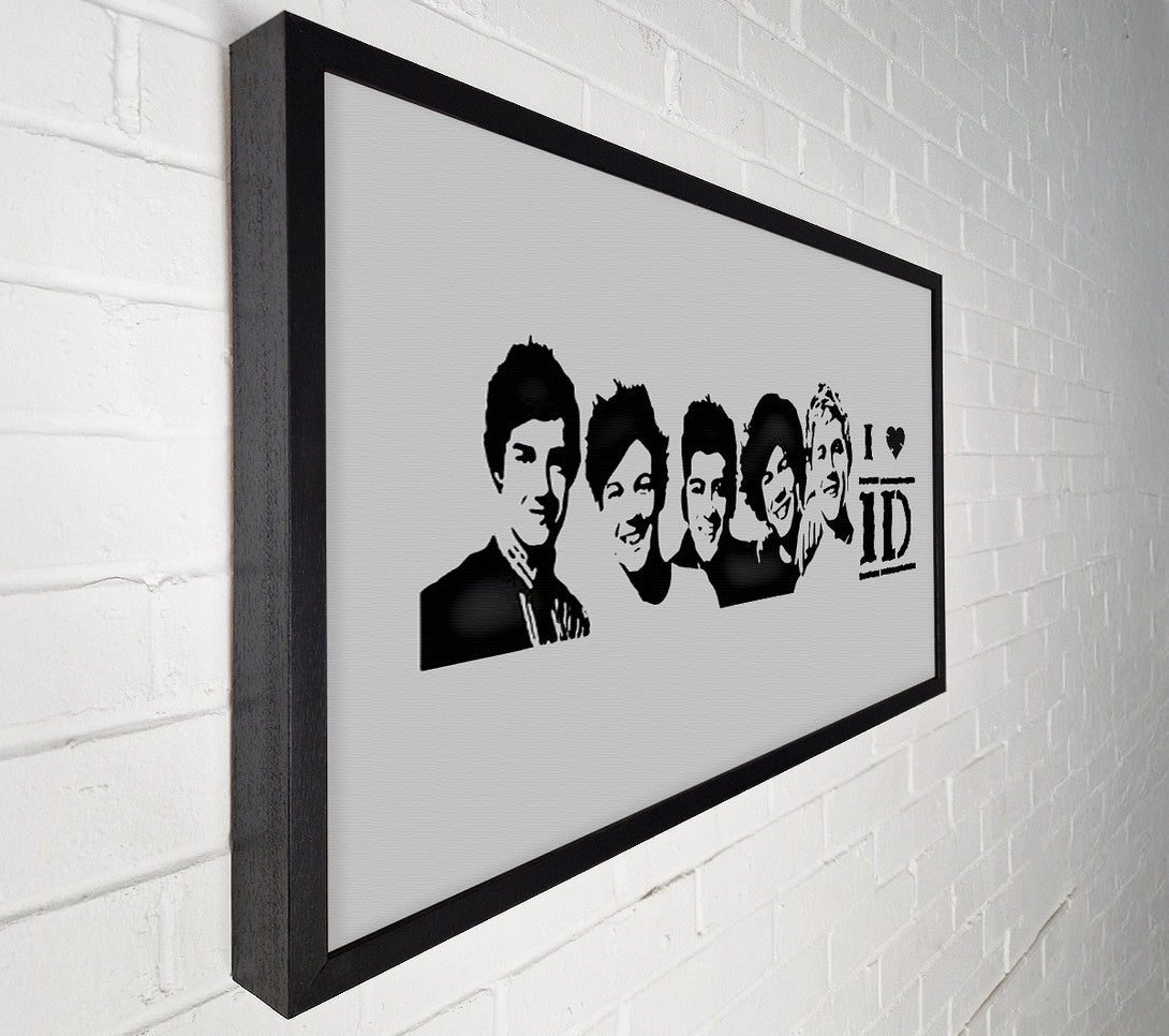  A Canvas Print of Music Quote I Love 1 Direction Grey Canvas Art