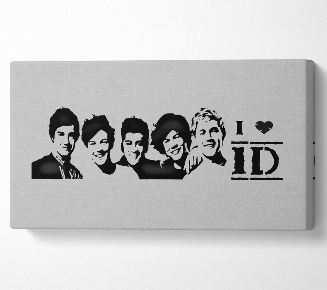  A Canvas Print of Music Quote I Love 1 Direction Grey Canvas Art