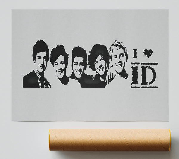 Music Quote I Love 1 Direction Grey Poster