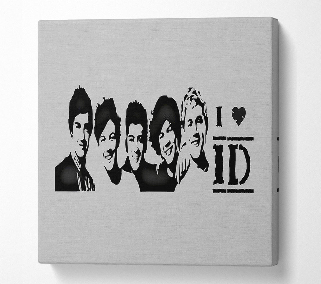  A Canvas Print of Music Quote I Love 1 Direction Grey Canvas Art