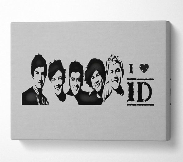  A Canvas Print of Music Quote I Love 1 Direction Grey Canvas Art