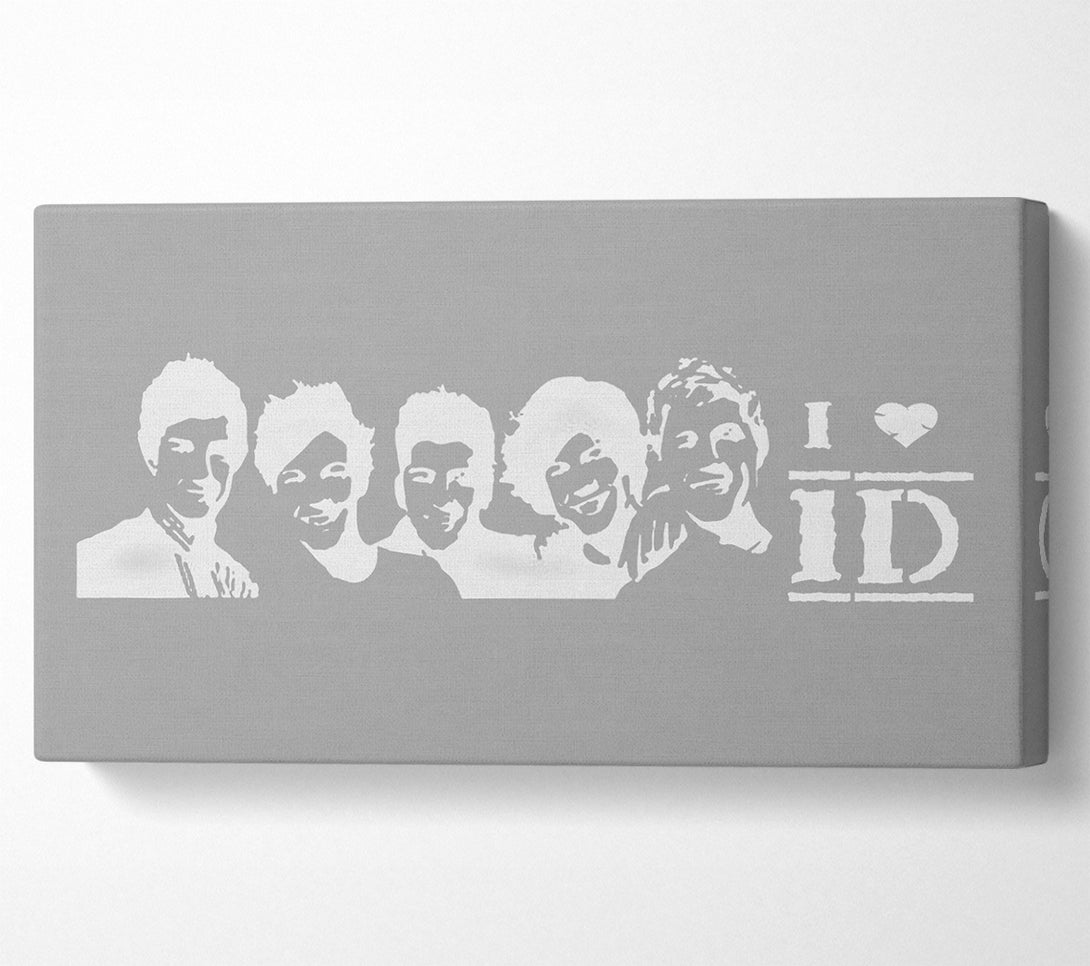  A Canvas Print of Music Quote I Love 1 Direction Grey White Canvas Print