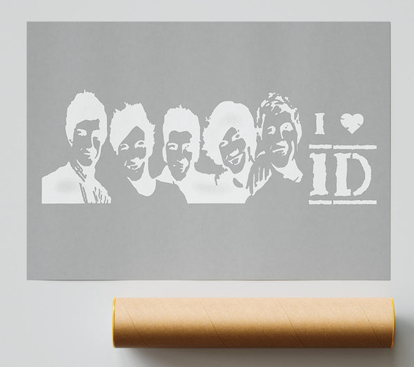 Music Quote I Love 1 Direction Grey White Print
