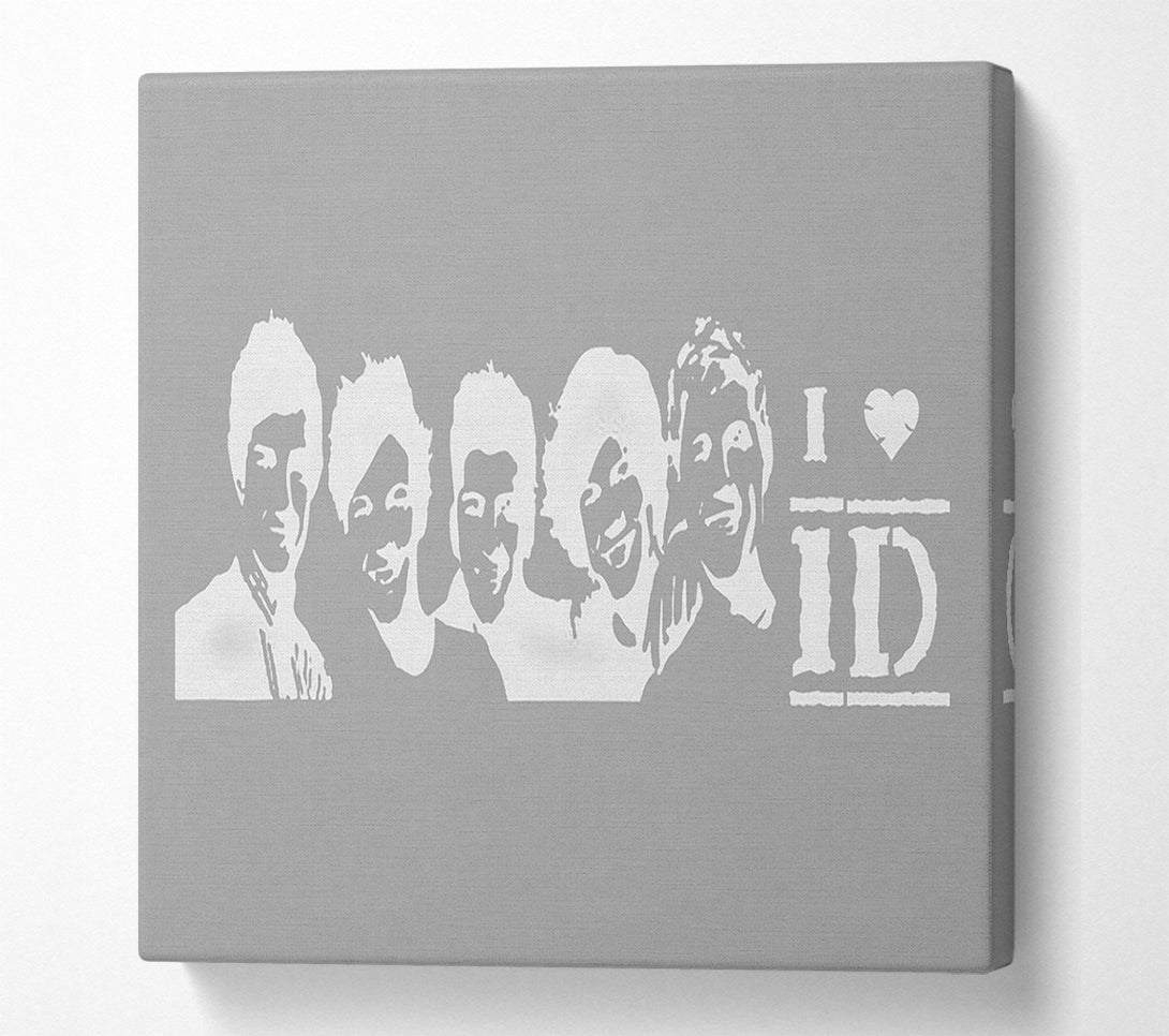  A Canvas Print of Music Quote I Love 1 Direction Grey White Canvas Print