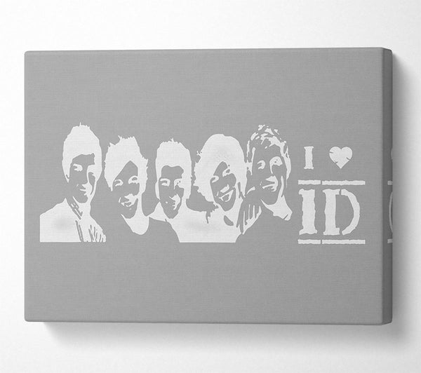  A Canvas Print of Music Quote I Love 1 Direction Grey White Canvas Print