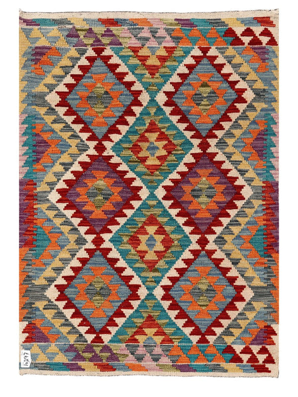 Maimana Afghanistan Kilim Rug - 127 x 88 cm