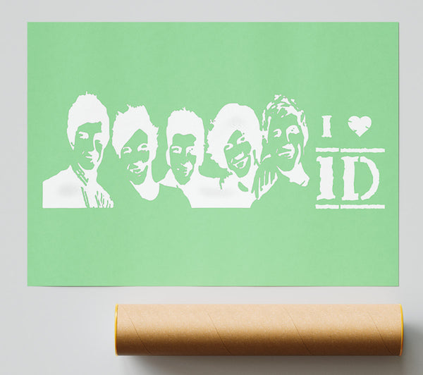 Music Quote I Love 1 Direction Green Giclee Print