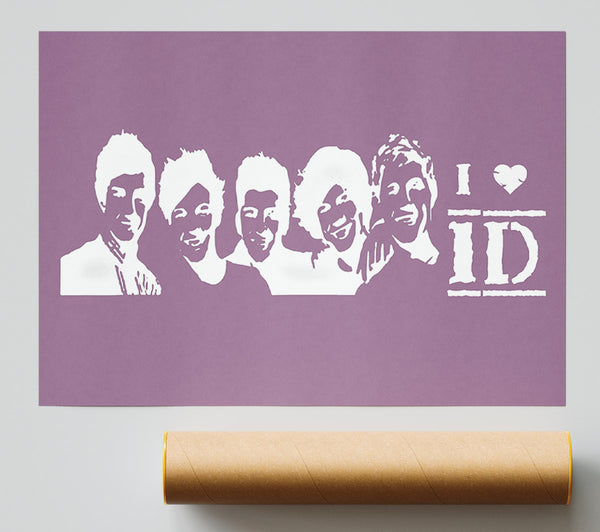 Music Quote I Love 1 Direction Dusty Pink Giclee Print