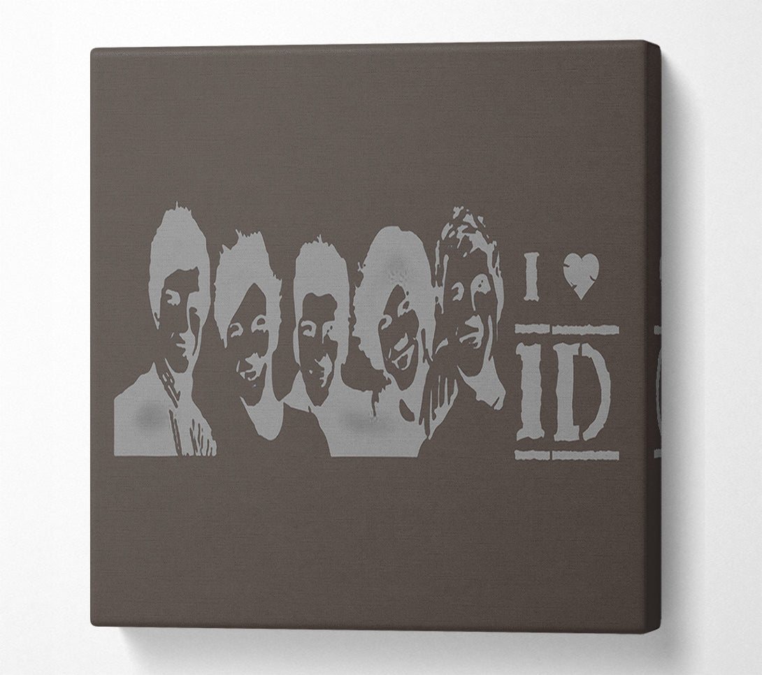  A Canvas Print of Music Quote I Love 1 Direction Chocolate Canvas Wall Art