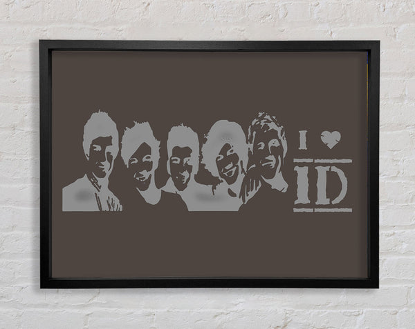 Music Quote I Love 1 Direction Chocolate Framed Print