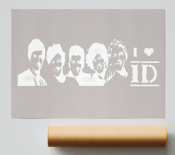 Music Quote I Love 1 Direction Beige Print