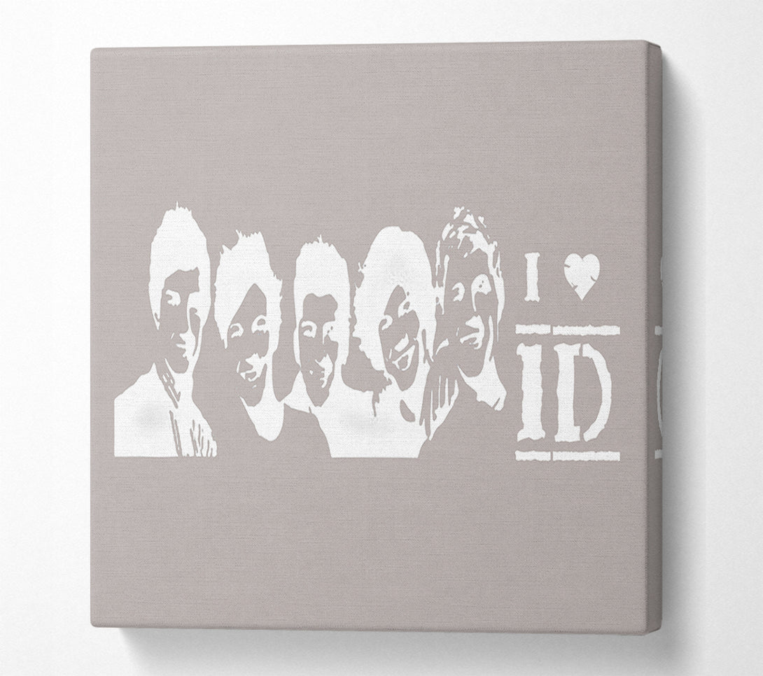  A Canvas Print of Music Quote I Love 1 Direction Beige Canvas Print