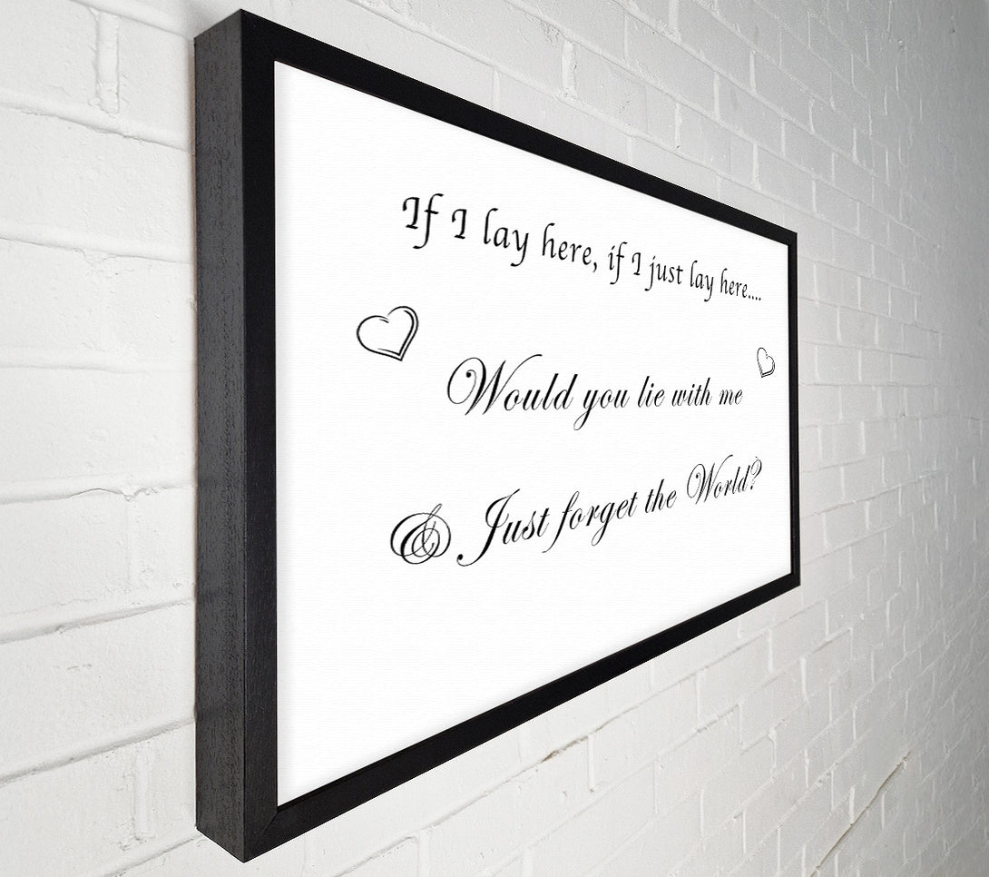  A Canvas Print of Music Quote If I Lay Here If I Just Snow Patrol White Canvas Wall Art