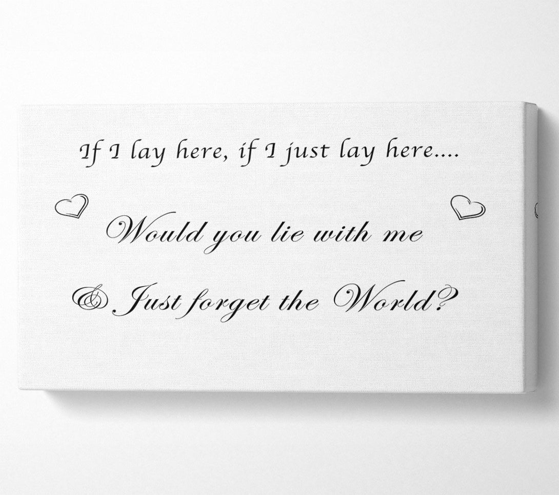  A Canvas Print of Music Quote If I Lay Here If I Just Snow Patrol White Canvas Wall Art
