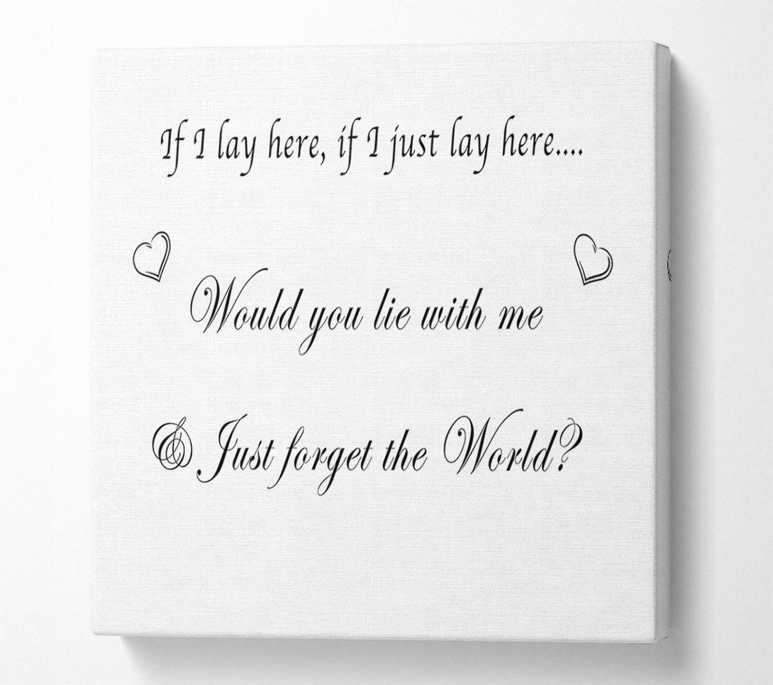 A Canvas Print of Music Quote If I Lay Here If I Just Snow Patrol White Canvas Wall Art