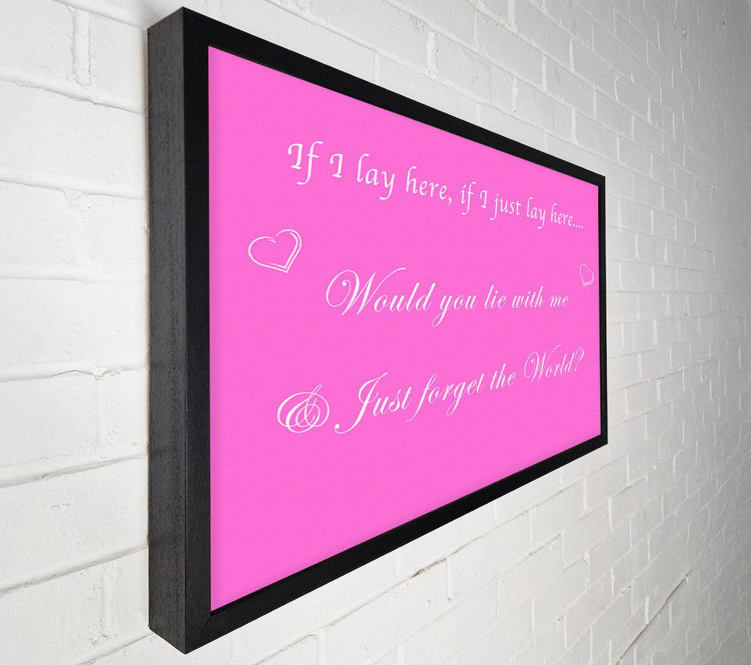  A Canvas Print of Music Quote If I Lay Here If I Just Snow Patrol Vivid Pink Canvas Art