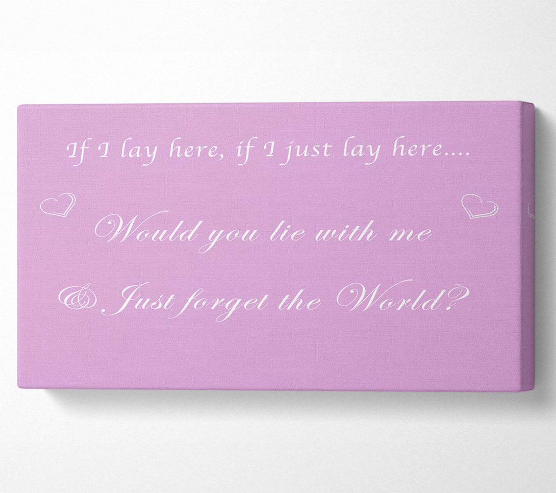  A Canvas Print of Music Quote If I Lay Here If I Just Snow Patrol Pink Canvas Art