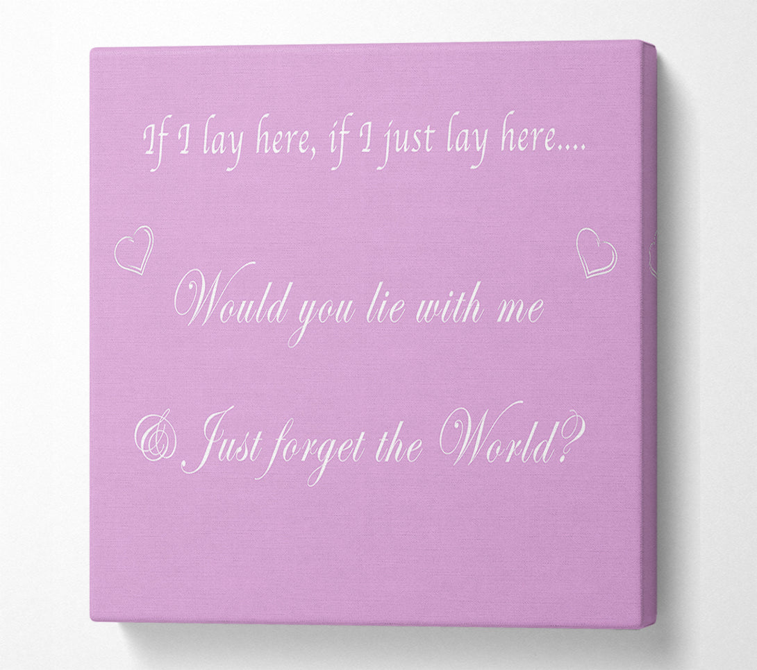  A Canvas Print of Music Quote If I Lay Here If I Just Snow Patrol Pink Canvas Art