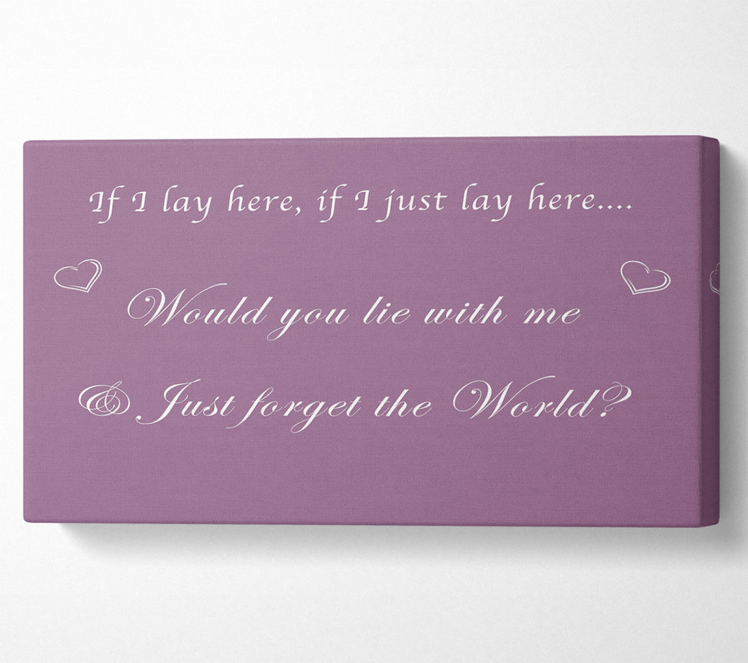  A Canvas Print of Music Quote If I Lay Here If I Just Snow Patrol Dusty Pink Canvas Wall Art