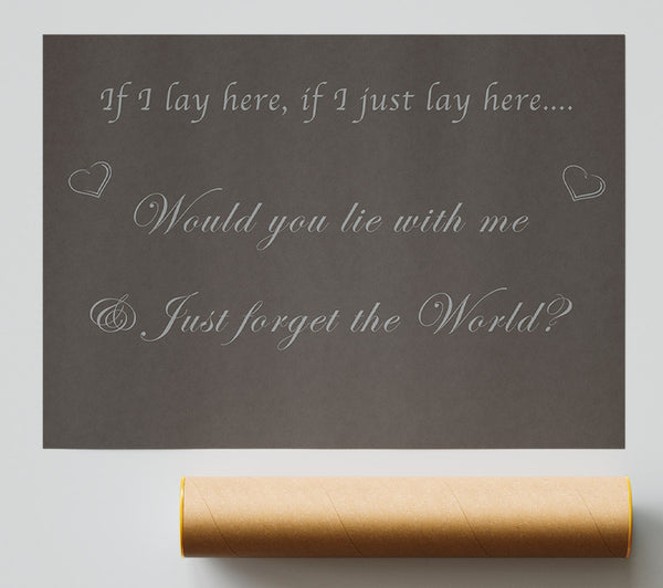 If I Lay Here If I Just Snow Patrol Chocolate Print