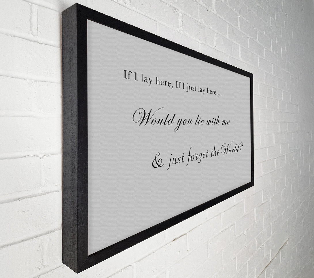  A Canvas Print of Music Quote If I Lay Here If I Just Lay Here Snow Patrol Grey Canvas Wall Art