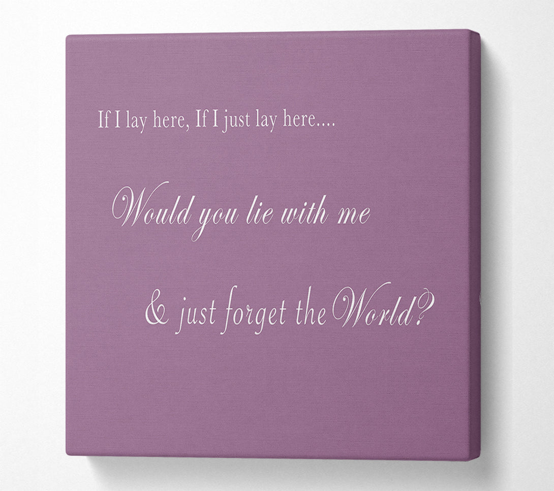  A Canvas Print of Music Quote If I Lay Here If I Just Lay Here Snow Patrol Dusty Pink Canvas Wall Art