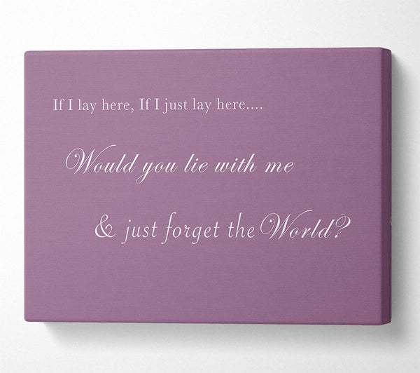  A Canvas Print of Music Quote If I Lay Here If I Just Lay Here Snow Patrol Dusty Pink Canvas Wall Art