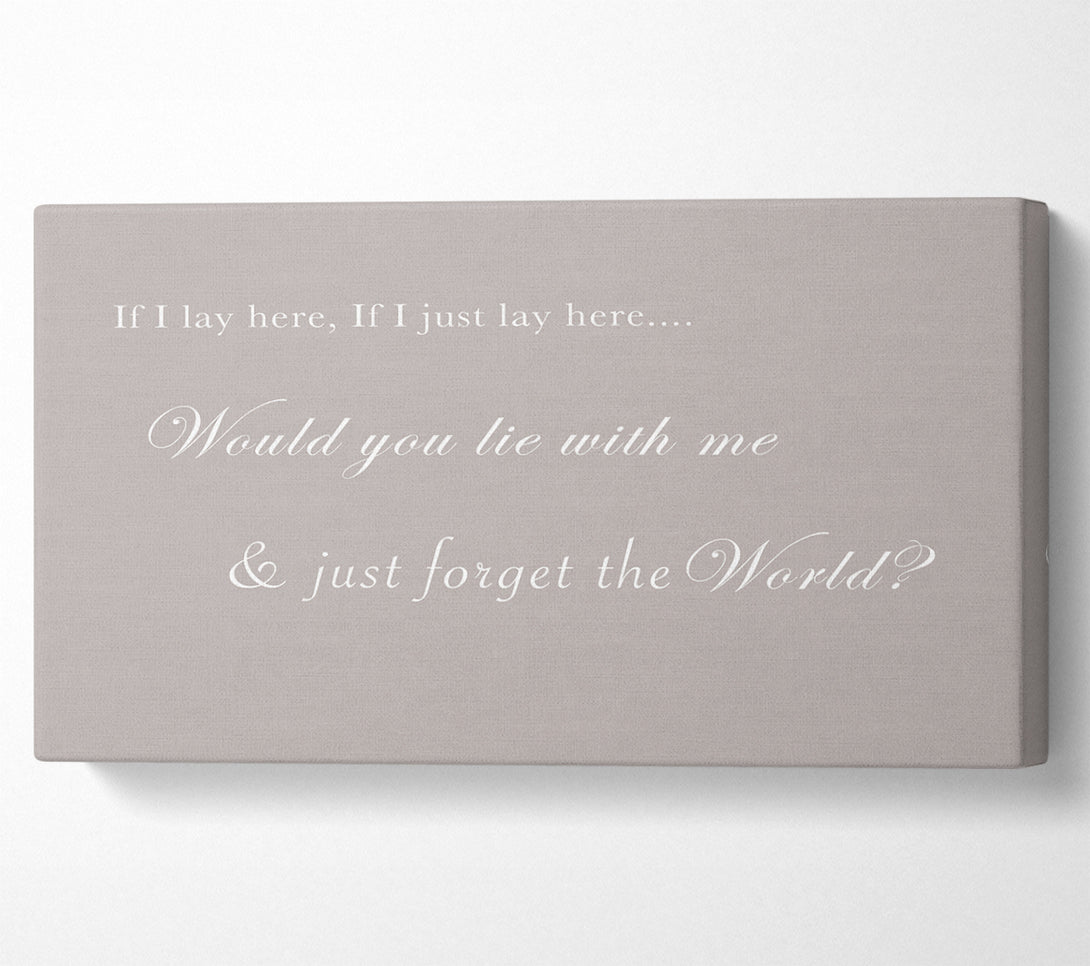  A Canvas Print of Music Quote If I Lay Here If I Just Lay Here Snow Patrol Beige Canvas Art
