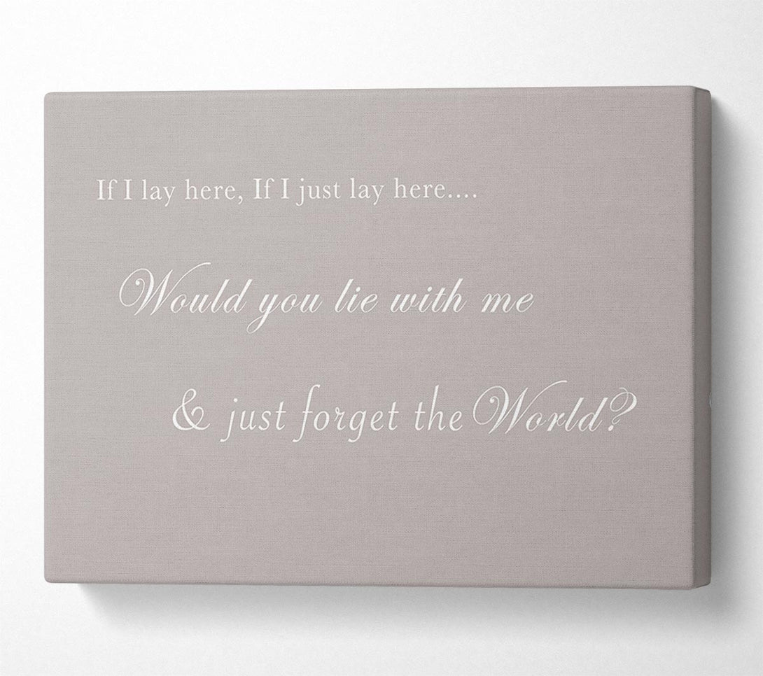  A Canvas Print of Music Quote If I Lay Here If I Just Lay Here Snow Patrol Beige Canvas Art