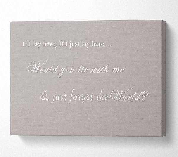  A Canvas Print of Music Quote If I Lay Here If I Just Lay Here Snow Patrol Beige Canvas Art