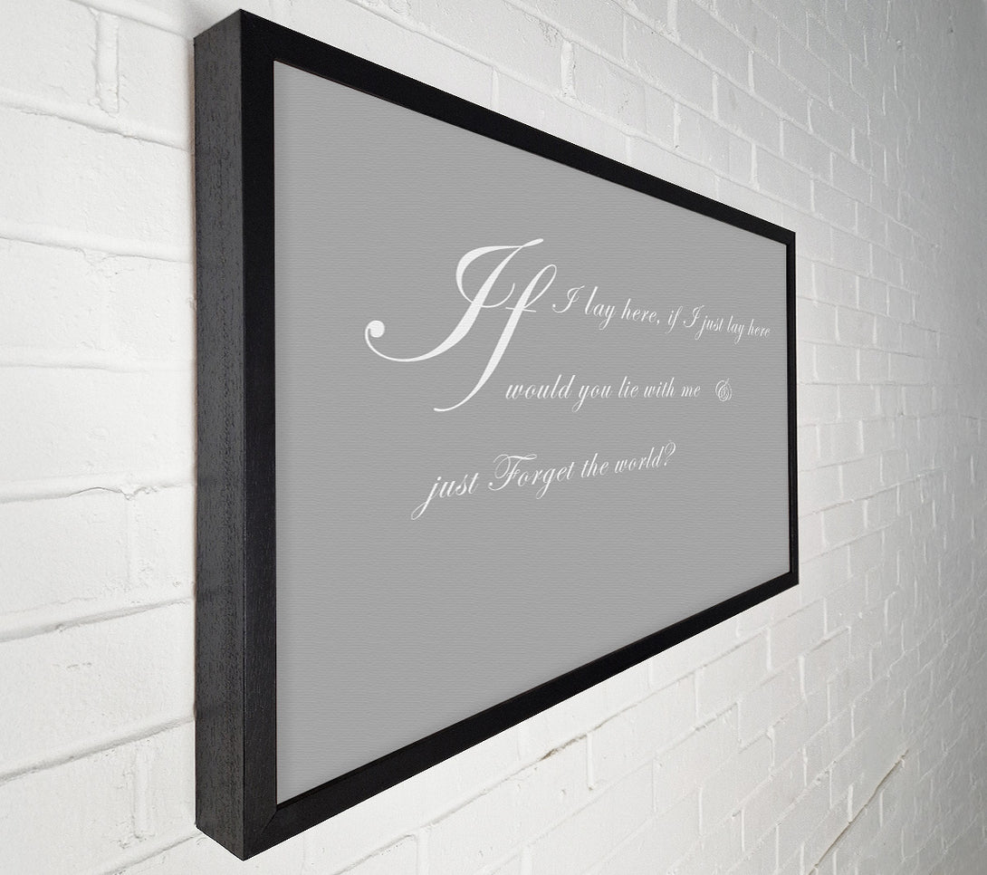  A Canvas Print of Music Quote If I Lay Here If I Just Snow Patrol 2 Grey White Canvas Print