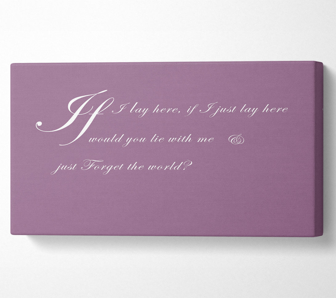  A Canvas Print of Music Quote If I Lay Here If I Just Snow Patrol 2 Dusty Pink Canvas Print