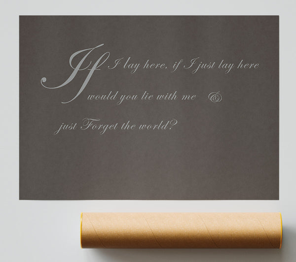 Music Quote If I Lay Here If I Just Snow Patrol 2 Chocolate Giclee Print