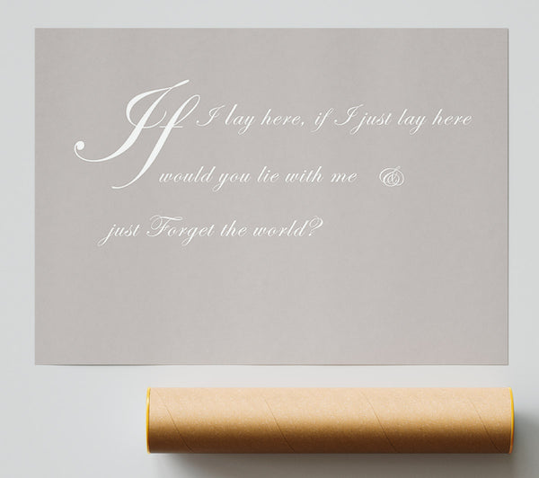 Music Quote If I Lay Here If I Just Snow Patrol 2 Beige Poster
