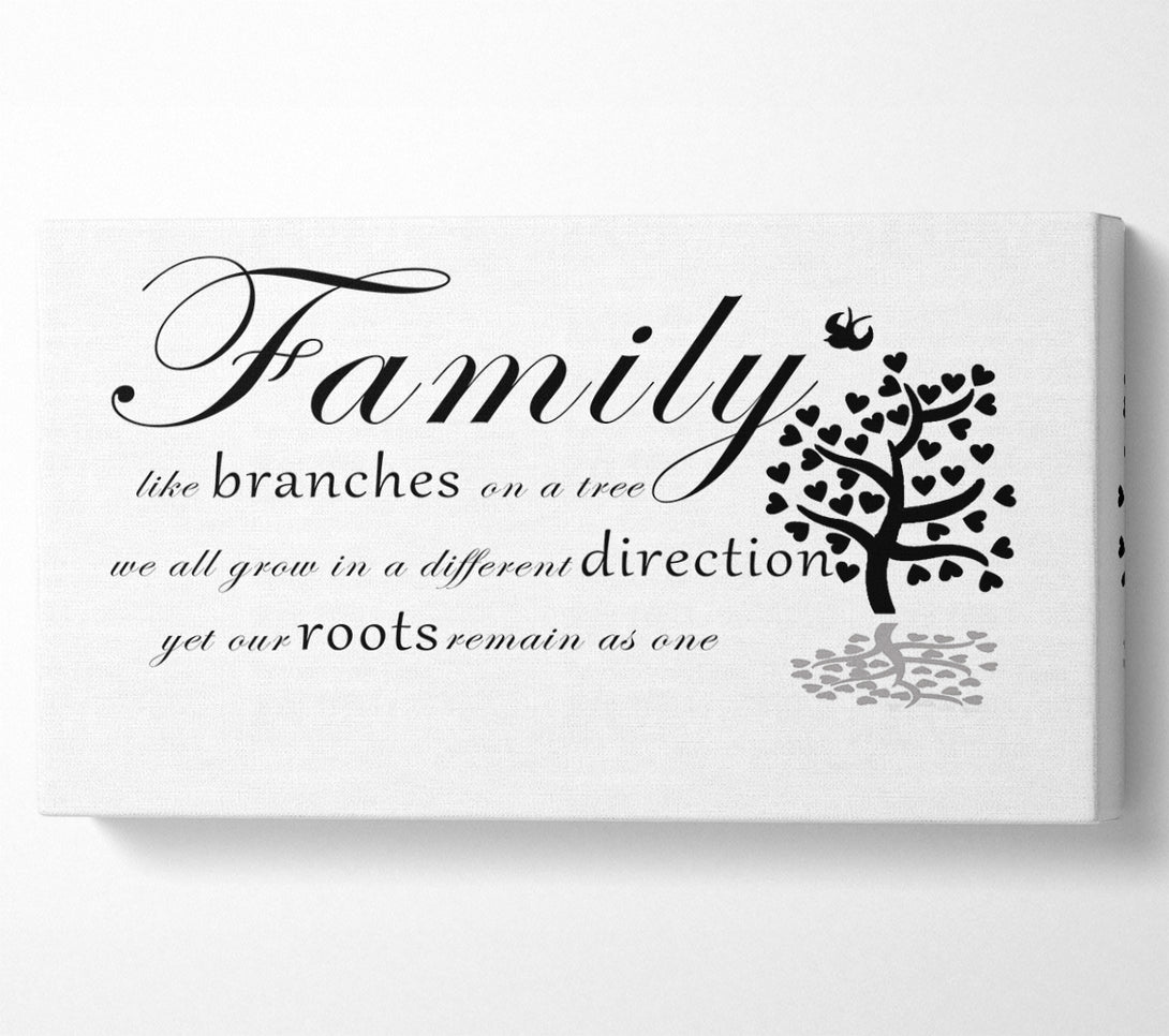  A Canvas Print of Family Quote Family Like Branches On A Tree White Canvas Art