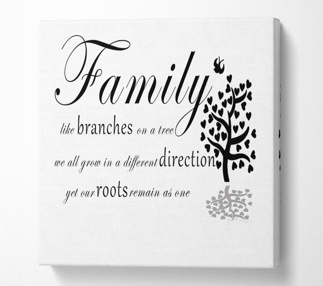 A Canvas Print of Family Quote Family Like Branches On A Tree White Canvas Art