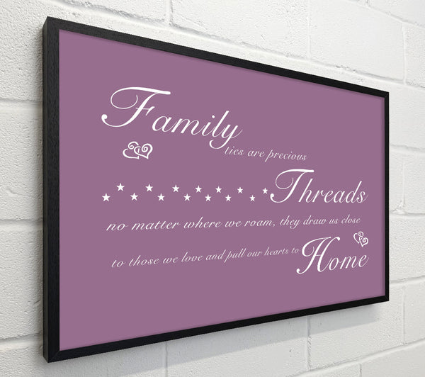 Family Quote Family Ties Are Precious Dusty Pink
