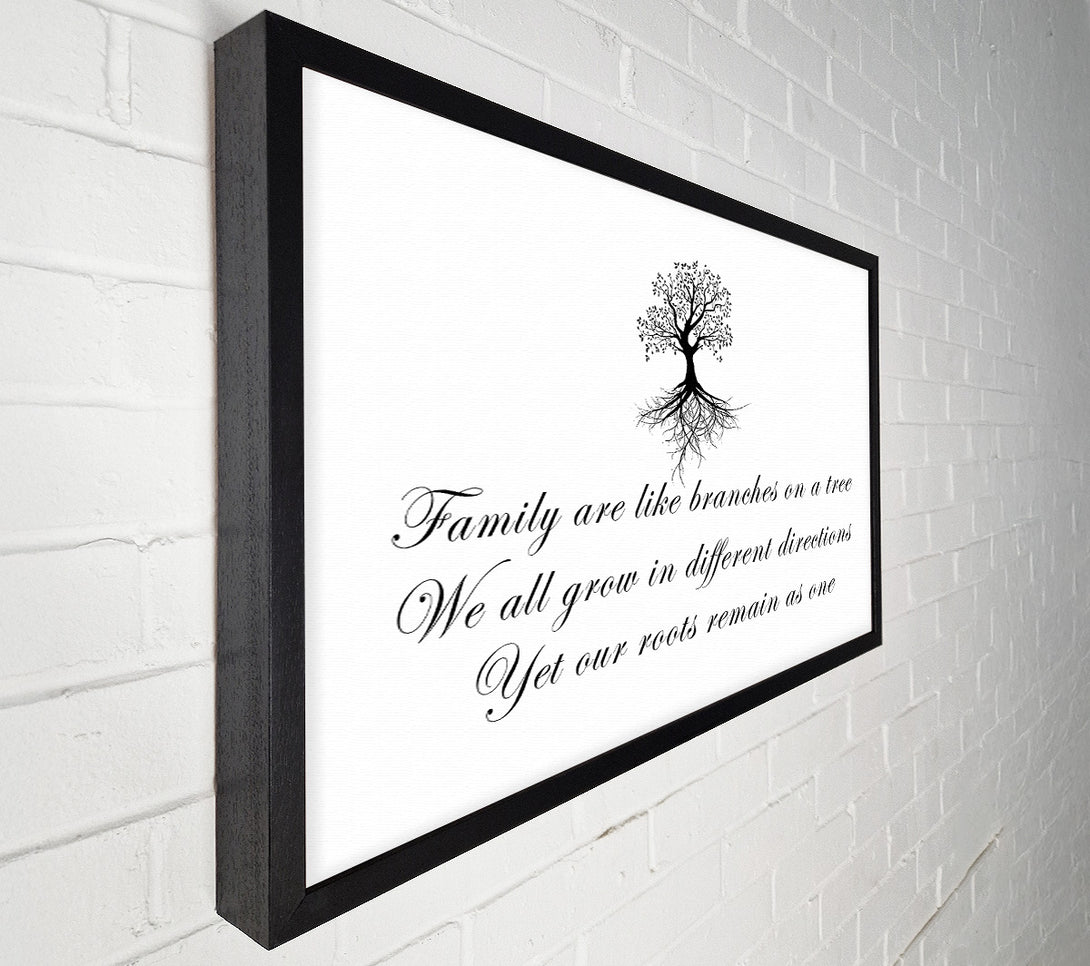  A Canvas Print of Family Quote Family Are Like Branches White Canvas Wall Art