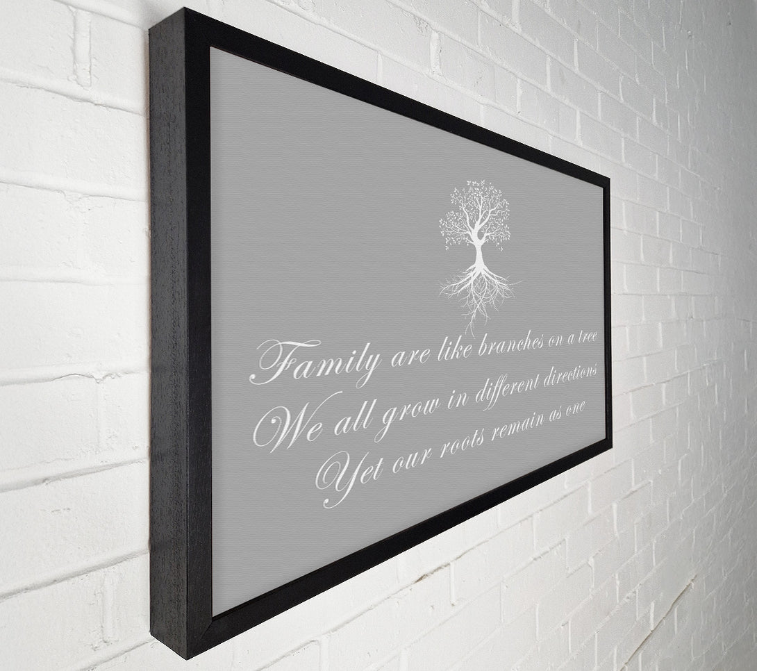  A Canvas Print of Family Quote Family Are Like Branches Grey White Canvas Print
