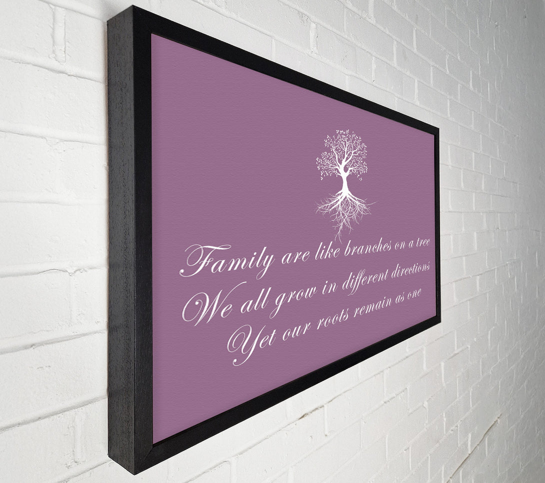  A Canvas Print of Family Quote Family Are Like Branches Dusty Pink Canvas Art