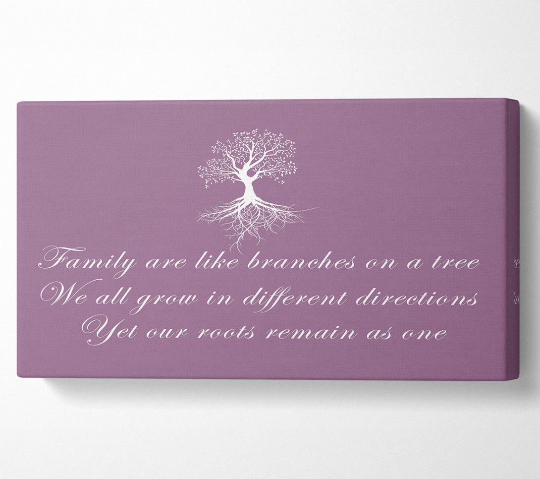  A Canvas Print of Family Quote Family Are Like Branches Dusty Pink Canvas Art