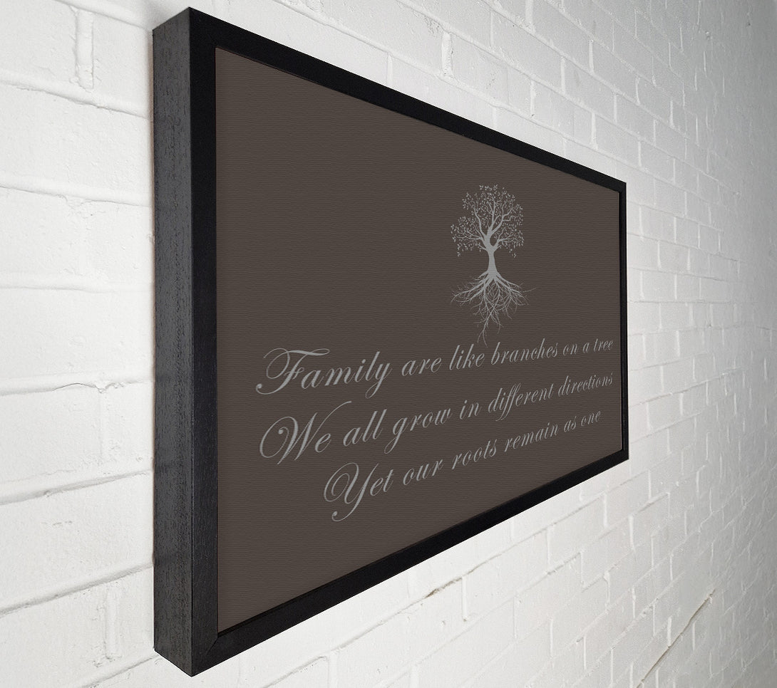  A Canvas Print of Family Quote Family Are Like Branches Chocolate Canvas Art