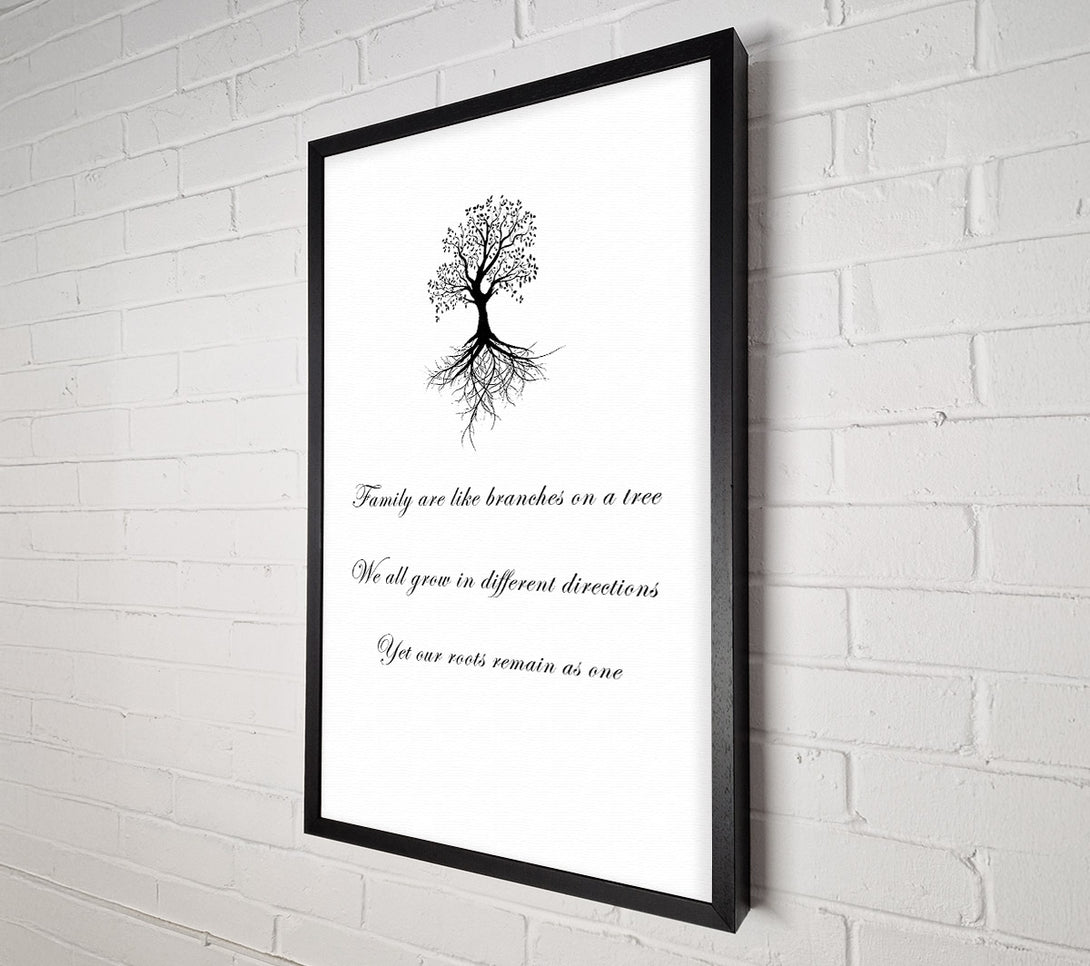  A Canvas Print of Family Quote Family Are Like Branches 2 White Canvas Print